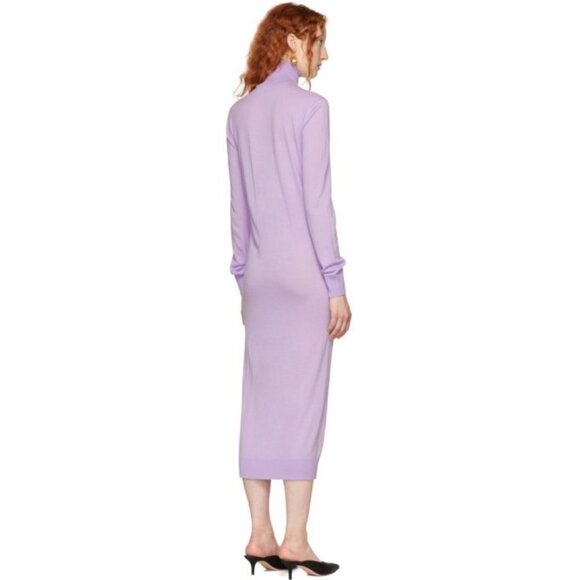 Kwaidan Editions Lilac 100% Merino Wool Long Sleeve Turtleneck Dress Size M - Picture 2 of 8